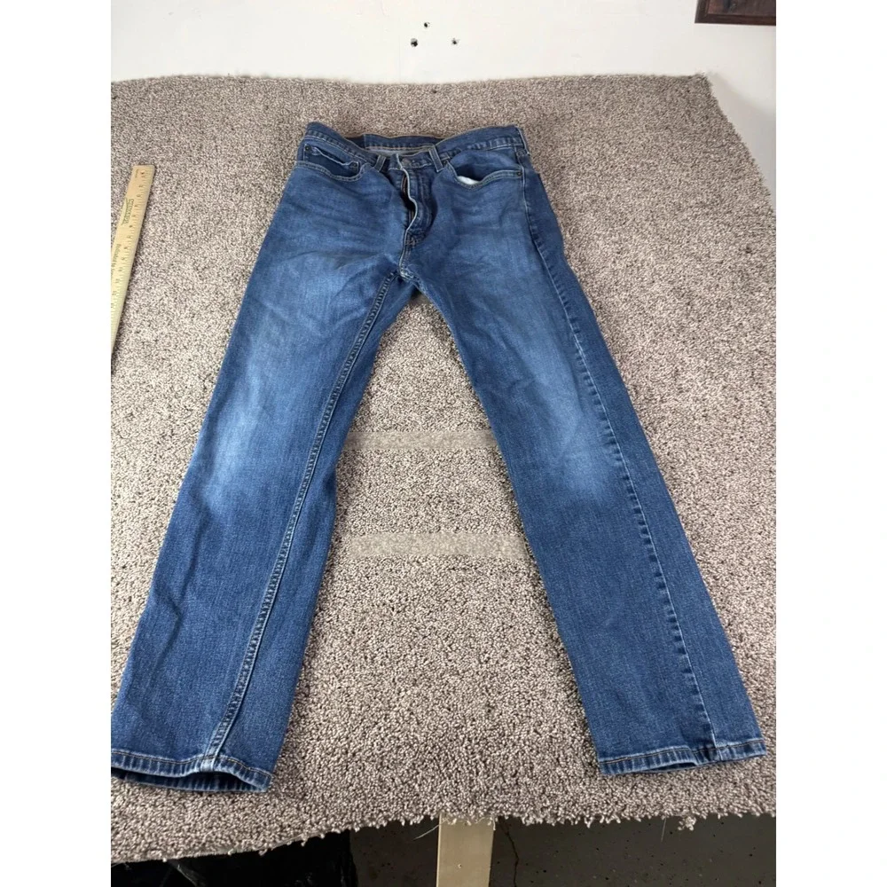 Levis 505 Regular Fit Straight Leg Jeans Mens 36x32 Blue Medium Wash Denim